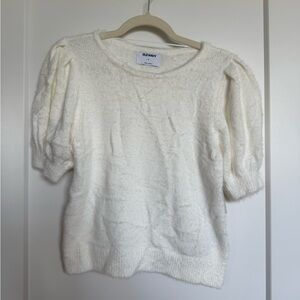 Old Navy Cream Puff Sleeve Fuzzy Sweater